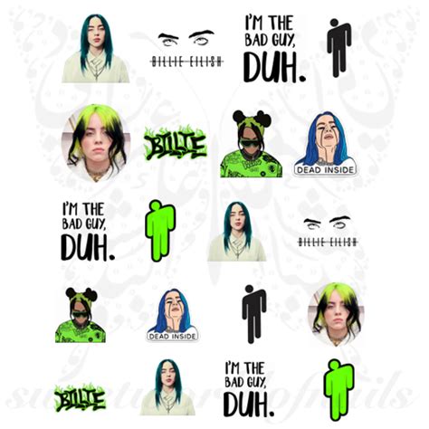 billie eilish nail stickers